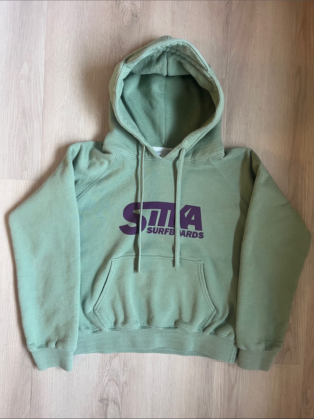Sitka Surfboards Sage Green Youth Duckbill style heavyweight Hoodie Cotton